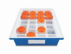 Tray Specimen Storage Tray Droplet™ 3-5/16 X 13 X 18-7/8 Inch Blue / White Polystyrene 24 Specimen Container Capacity by Fisher Scientific Co.  ID 22267051